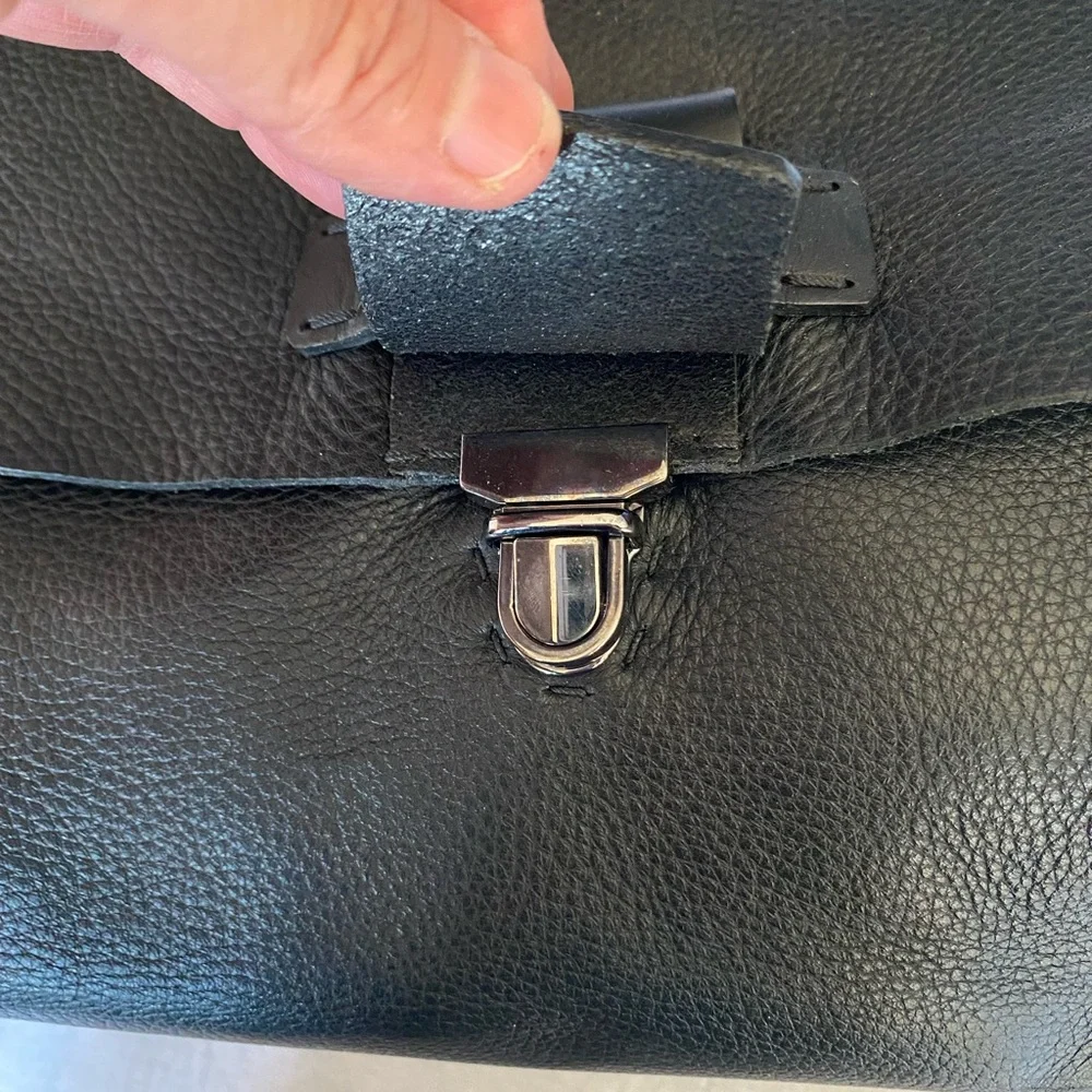 Black Leather Crossbody Bag - Picture 6 of 16
